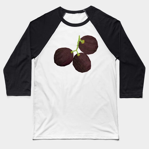 Grapes Baseball T-Shirt by Babban Gaelg